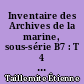 Inventaire des Archives de la marine, sous-série B7 : T 4 : articles 64 à 75