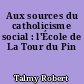 Aux sources du catholicisme social : l'École de La Tour du Pin