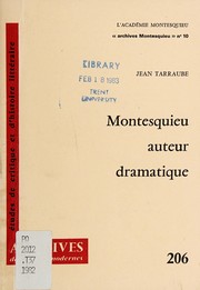 Montesquieu auteur dramatique