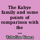 The Kabye family and some points of comparison with the family patterns in the British Isles