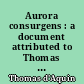 Aurora consurgens : a document attributed to Thomas Aquinas on the problem of opposites in alchemy