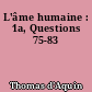 L'âme humaine : 1a, Questions 75-83