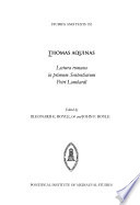 Lectura romana in primum Sententiarum Petri Lombardi