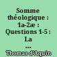 Somme théologique : 1a-2æ : Questions 1-5 : La fin dernière ou la béatitude