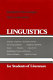Linguistics for students of literature