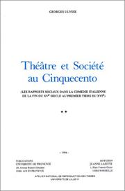 Théâtre et société au Cinquecento : les rapports sociaux dans la comédie italienne de la fin du XVe siècle au premier tiers du XVIe siècle