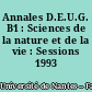 Annales D.E.U.G. B1 : Sciences de la nature et de la vie : Sessions 1993