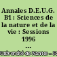 Annales D.E.U.G. B1 : Sciences de la nature et de la vie : Sessions 1996 (Janvier, mai, juin)