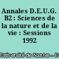 Annales D.E.U.G. B2 : Sciences de la nature et de la vie : Sessions 1992