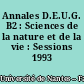 Annales D.E.U.G. B2 : Sciences de la nature et de la vie : Sessions 1993