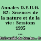 Annales D.E.U.G. B2 : Sciences de la nature et de la vie : Sessions 1995 (janvier, mai, juin)