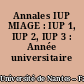 Annales IUP MIAGE : IUP 1, IUP 2, IUP 3 : Année universitaire 2002/2003