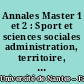 Annales Master 1 et 2 : Sport et sciences sociales administration, territoire, intégration (SSSATI) : année universitaire 2012 / 2013