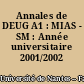 Annales de DEUG A1 : MIAS - SM : Année universitaire 2001/2002