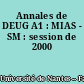 Annales de DEUG A1 : MIAS - SM : session de 2000