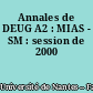 Annales de DEUG A2 : MIAS - SM : session de 2000