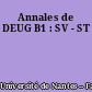 Annales de DEUG B1 : SV - ST