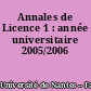 Annales de Licence 1 : année universitaire 2005/2006