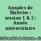 Annales de Maîtrise : session 1 & 2 : Année universitaire 2003/2004