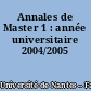 Annales de Master 1 : année universitaire 2004/2005
