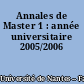 Annales de Master 1 : année universitaire 2005/2006
