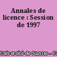 Annales de licence : Session de 1997