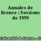 Annales de licence : Sessions de 1999