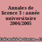 Annales de licence 3 : année universitaire 2004/2005