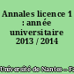 Annales licence 1 : année universitaire 2013 / 2014