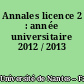 Annales licence 2 : année universitaire 2012 / 2013