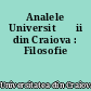 Analele Universităţii din Craiova : Filosofie