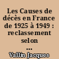 Les Causes de décès en France de 1925 à 1949 : reclassement selon la 5e révision de la Classification internationale