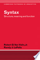 Syntax : structure, meaning and function