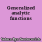 Generalized analytic functions
