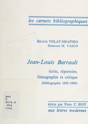Jean-Louis Barrault : écrits, répertoire, filmographie et critique, 1935-1989