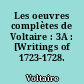 Les oeuvres complètes de Voltaire : 3A : [Writings of 1723-1728. I]