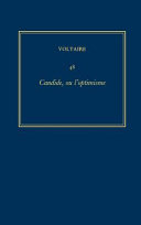 Les oeuvres complètes de Voltaire : 48 : Candide ou l'Optimisme : The Complete works of Voltaire