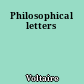 Philosophical letters
