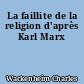 La faillite de la religion d'après Karl Marx