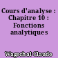 Cours d'analyse : Chapitre 10 : Fonctions analytiques
