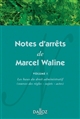 Notes d'arrêts de Marcel Waline : Volume I : Les bases du droit administratif : sources des règles, sujets, actes