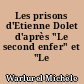 Les prisons d'Etienne Dolet d'après "Le second enfer" et "Le cantique"