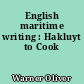 English maritime writing : Hakluyt to Cook