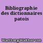 Bibliographie des dictionnaires patois