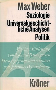 Soziologie : universal-geschichtliche Analysen : Politik