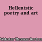Hellenistic poetry and art