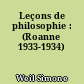 Leçons de philosophie : (Roanne 1933-1934)
