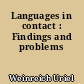 Languages in contact : Findings and problems