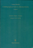 A bibliographical guide to classical studies : 5 : Literature Seneca-Zosimos : (entries 13739-17559)
