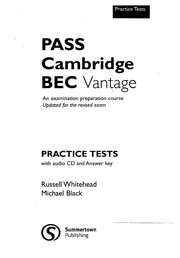 Pass Cambridge BEC Vantage : an examination preparation course : practice tests with audio CD and answer key